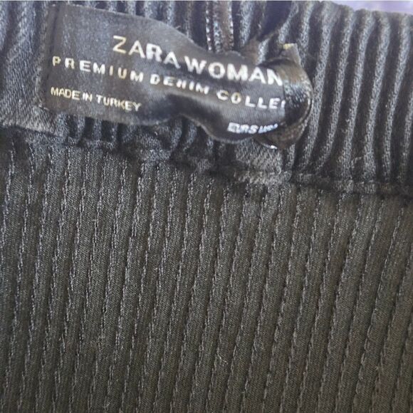 Zara Premium Washed Denim Black Ruffled Women's Crop Top NWT - Picture 8 of 11